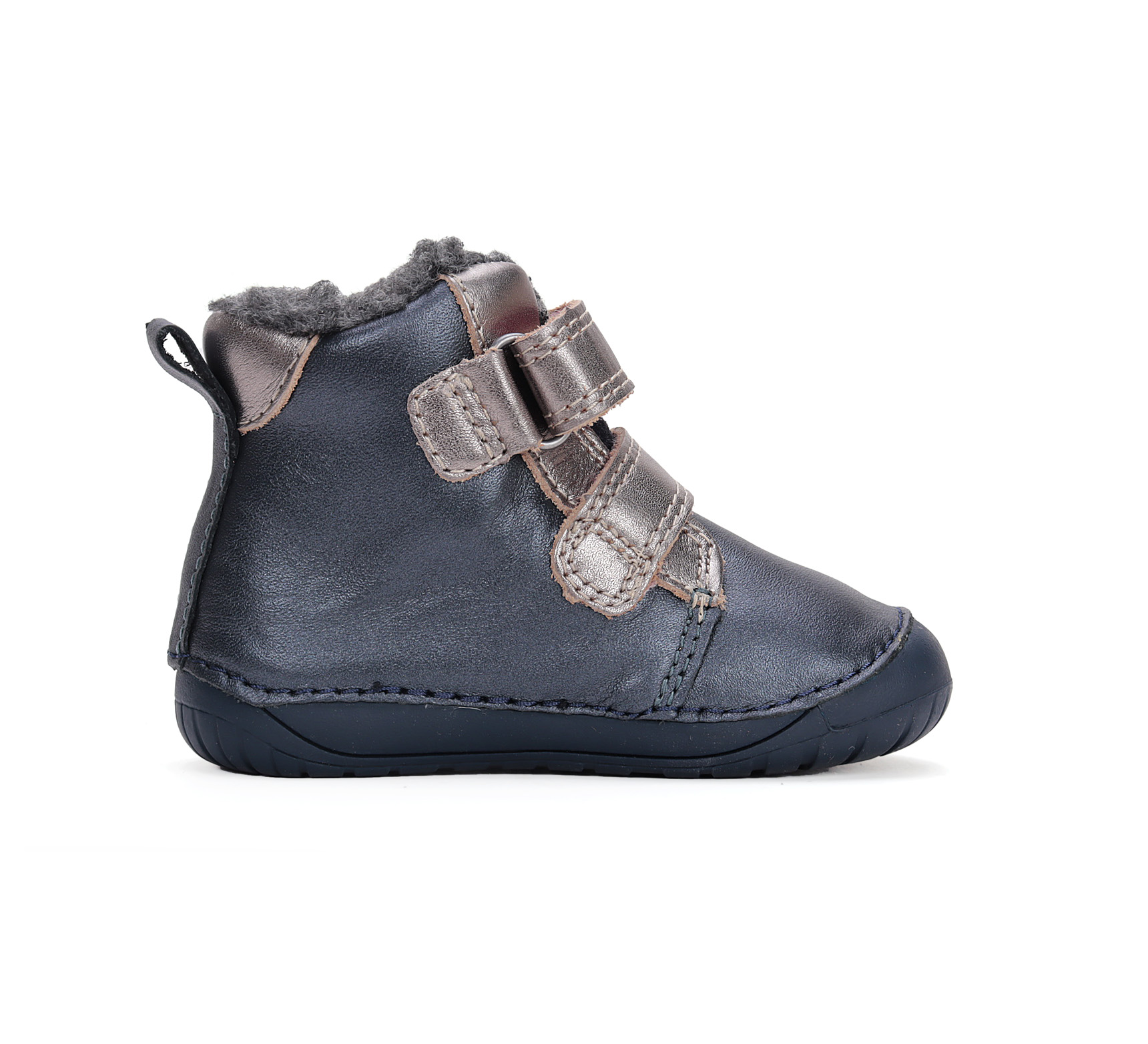 bottes barefoot fourrées DD Step W070-42522 Royal Blue papillon sur la boutique Liberty Pieds (4)