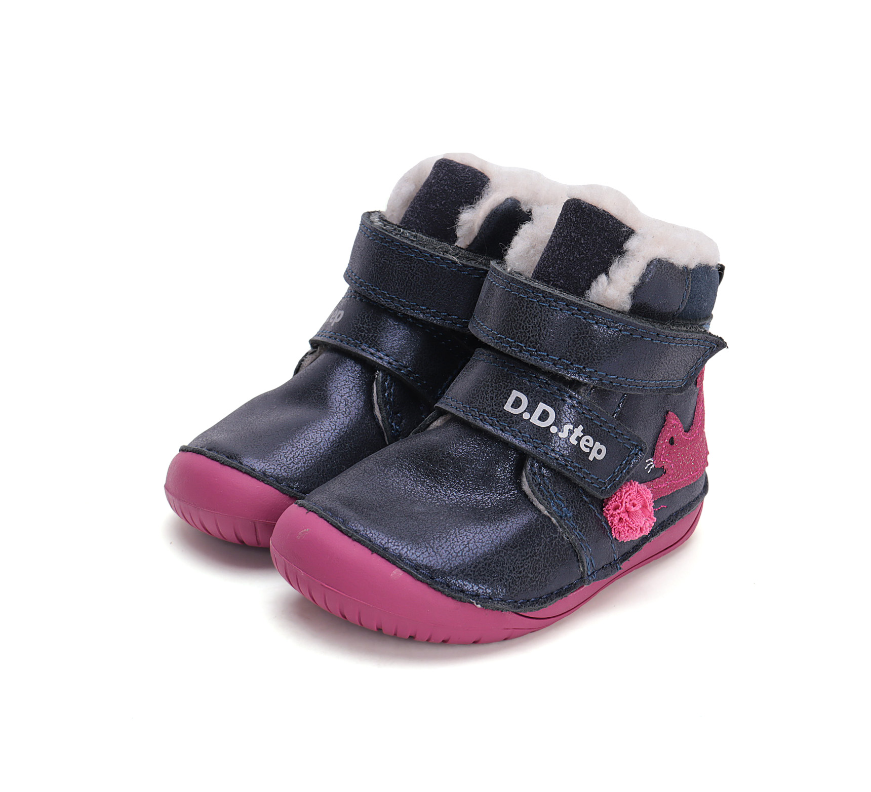 Bottes barefoot fourrées DD Step W070-42110A Royal Blue chat sur la boutique Liberty Pieds (7)
