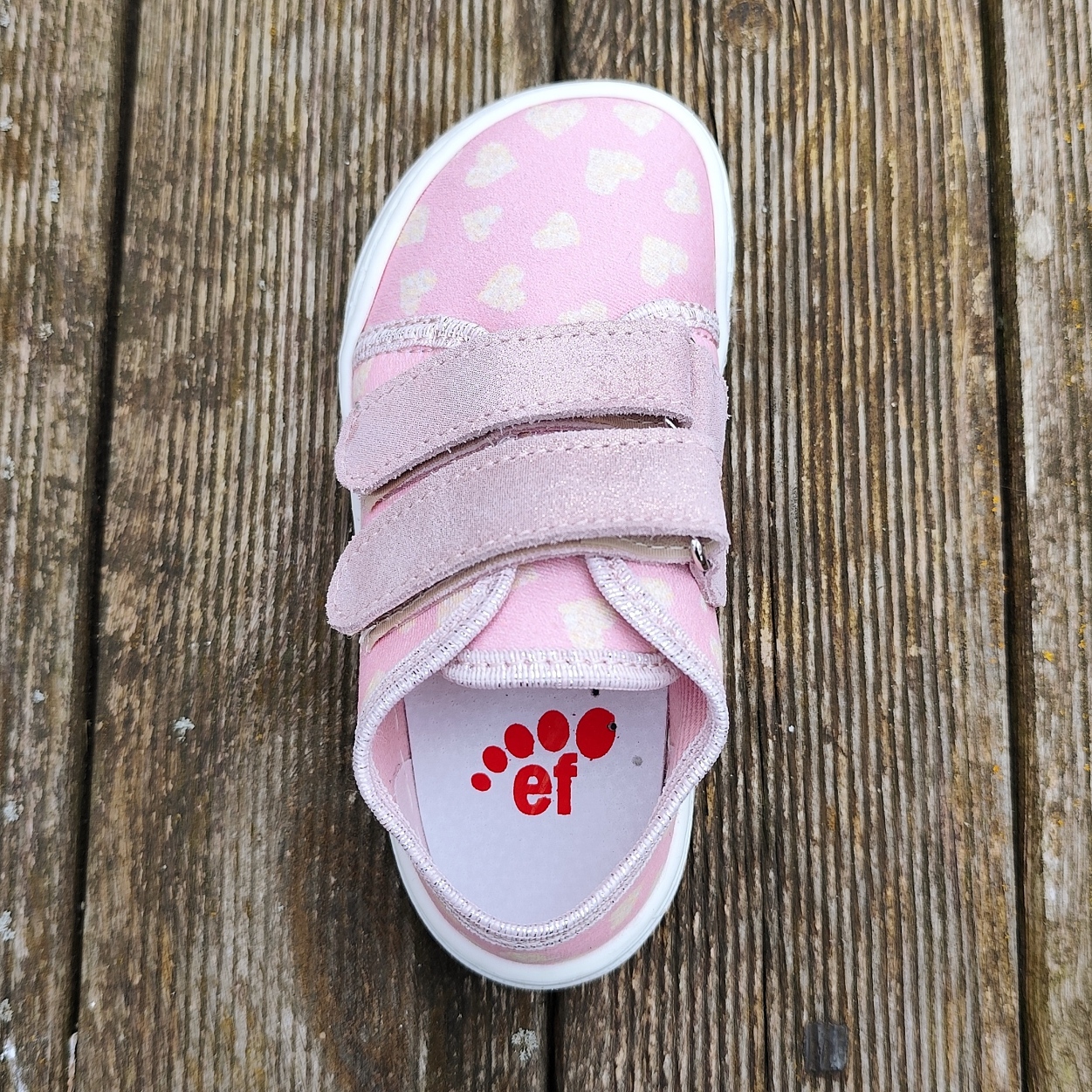 Basket enfant en toile EF Barefoot -23-3407-1603 rose déco coeurs - sur la boutique Liberty Pieds-4