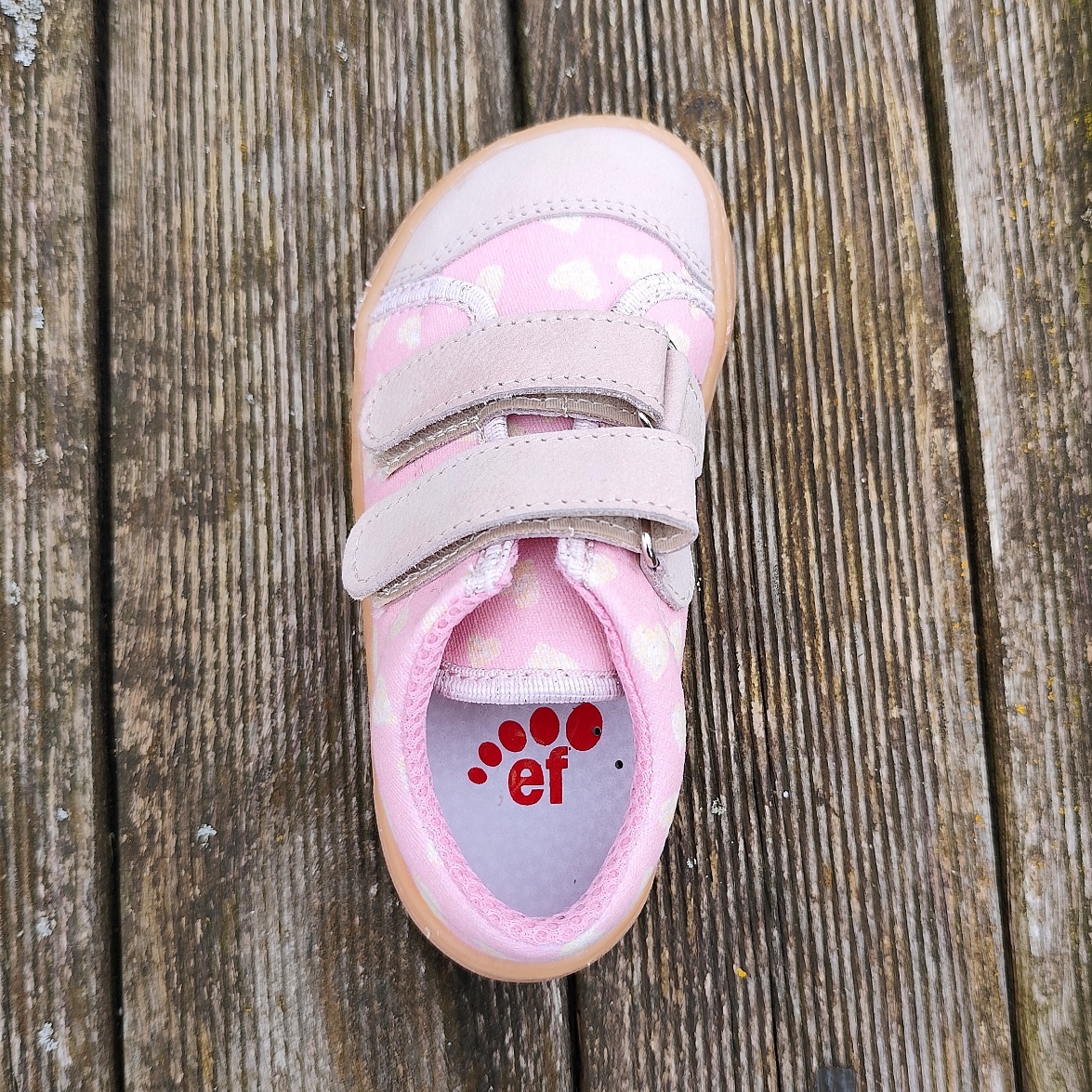 Basket enfant en toile EF Barefoot -23-3404-1603 rose déco coeurs - sur la boutique Liberty Pieds-6