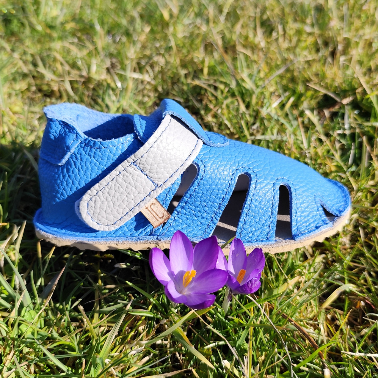 Sandales enfants Ptit scratch été Tomar Creation bleu-gris sur la boutique Liberty Pieds