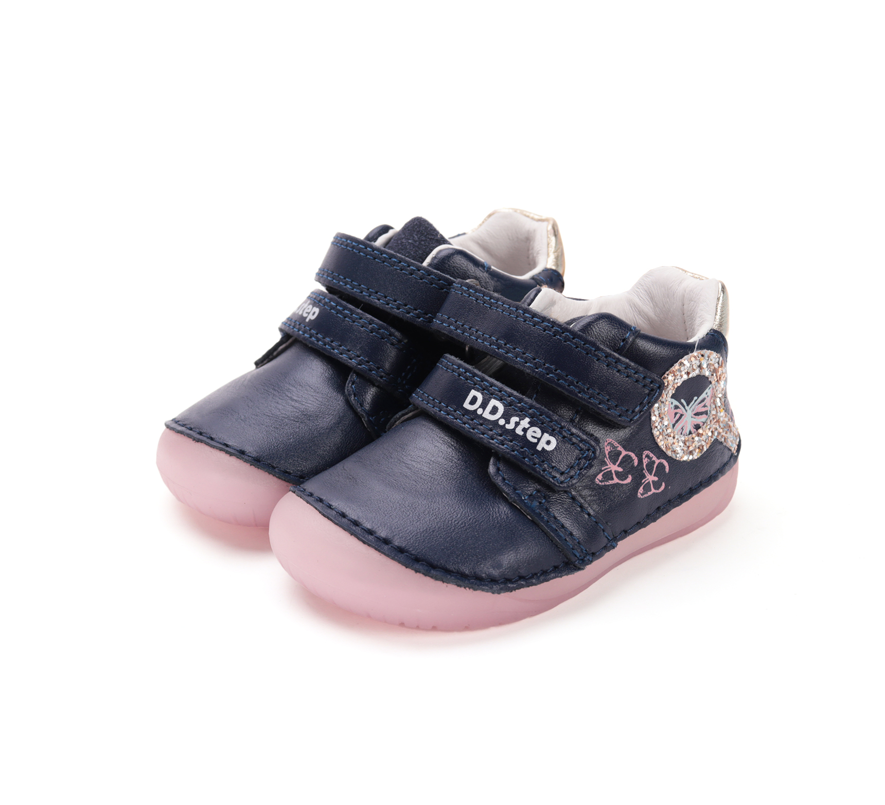 Chaussures enfant DD step barefoot S070-52838B Royal Blue papillon su rla boutique Liberty Pieds (6)