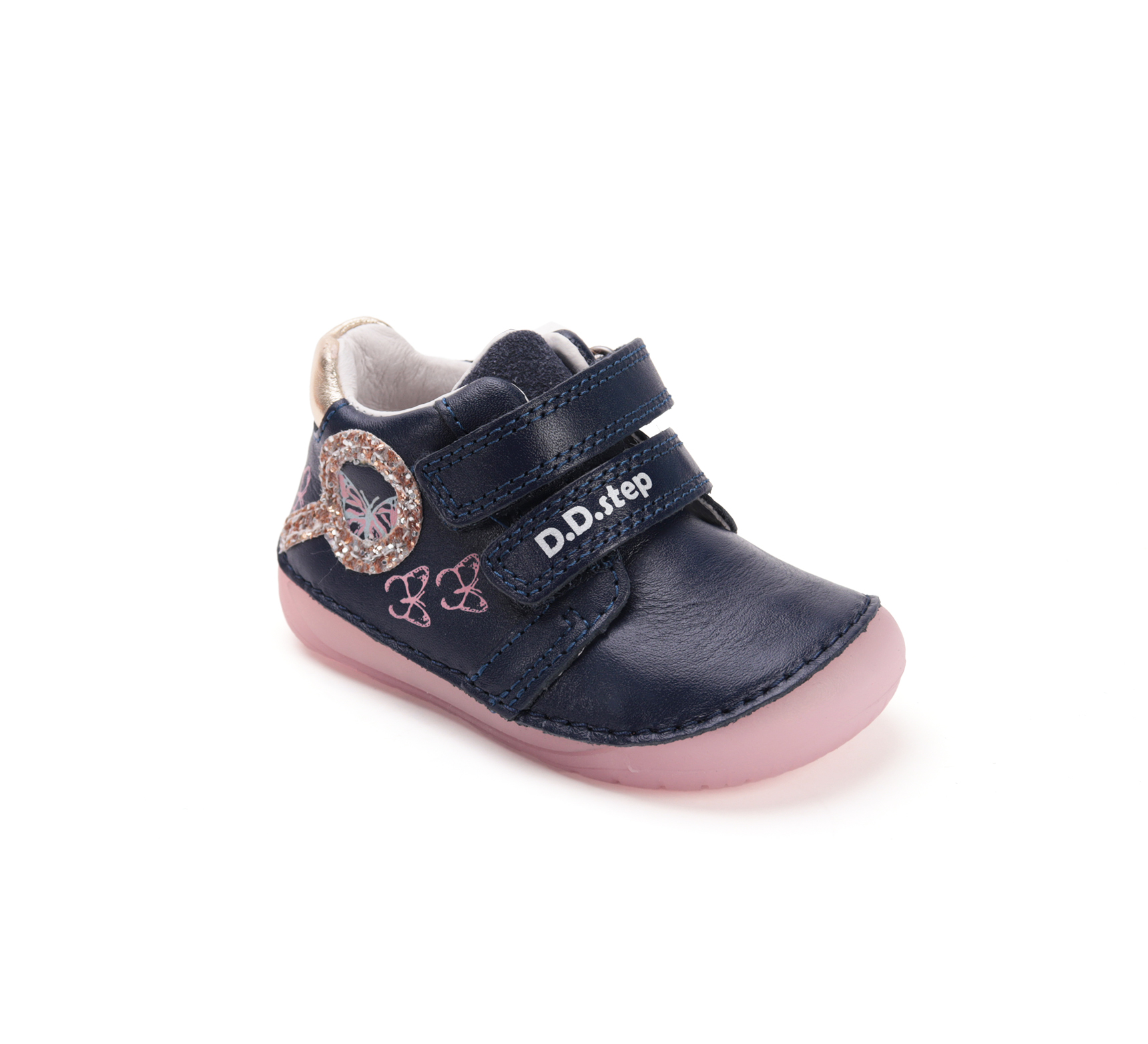 Chaussures enfant DD step barefoot S070-52838B Royal Blue papillon su rla boutique Liberty Pieds (7)