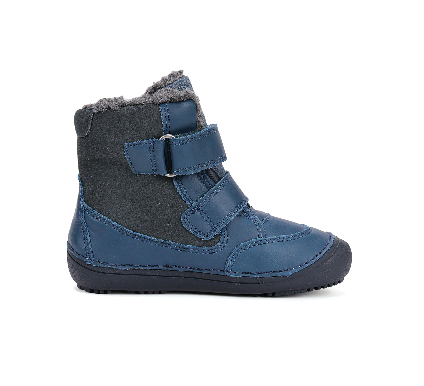 Chaussures fourrées enfant DD Step barefoot W063-52415 Bermuda Blue Croco sur la boutique Liberty Pieds (3)