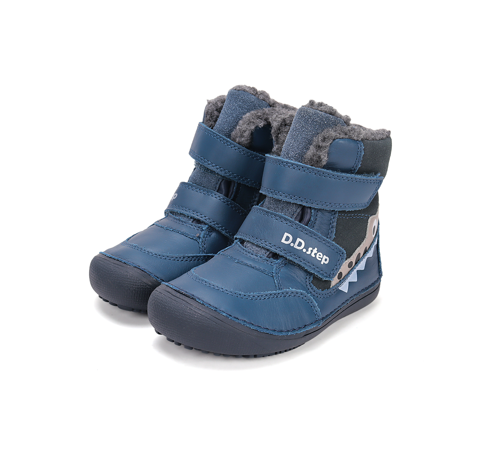 Chaussures fourrées enfant DD Step barefoot W063-52415 Bermuda Blue Croco sur la boutique Liberty Pieds (6)