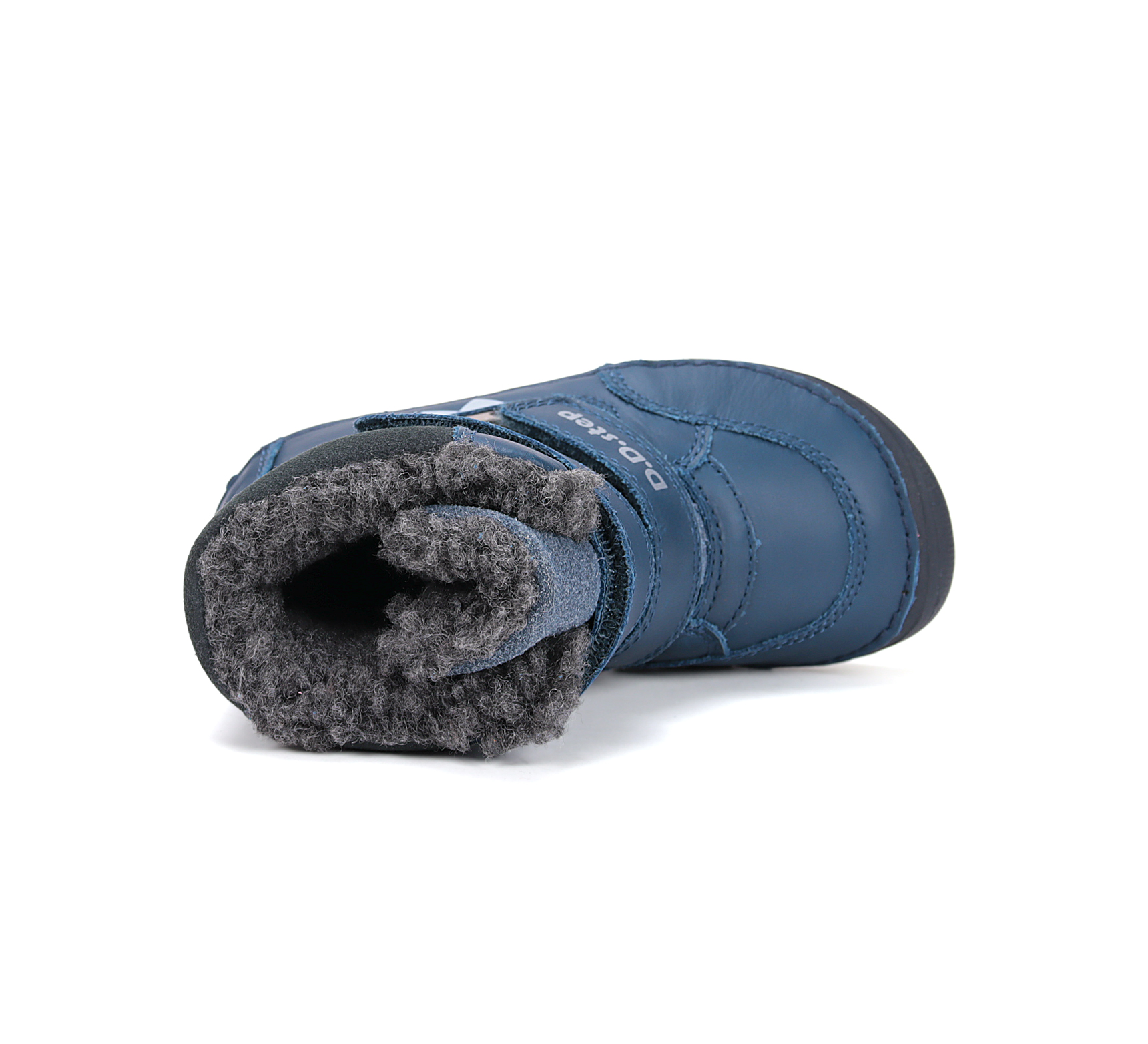Chaussures fourrées enfant DD Step barefoot W063-52415 Bermuda Blue Croco sur la boutique Liberty Pieds (4)