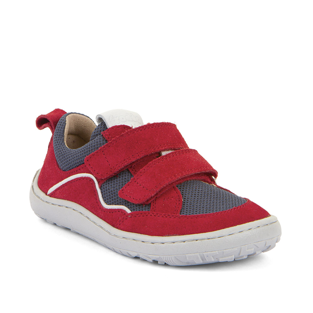 Basket cuir et textile Froddo barefoot base G3130271-18 rouge sur la boutique Liberty Pieds (2)