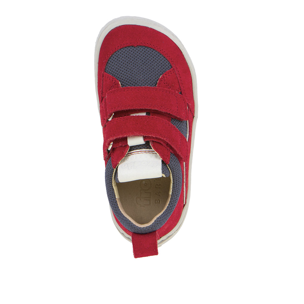 Basket cuir et textile Froddo barefoot base G3130271-18 rouge sur la boutique Liberty Pieds (6)