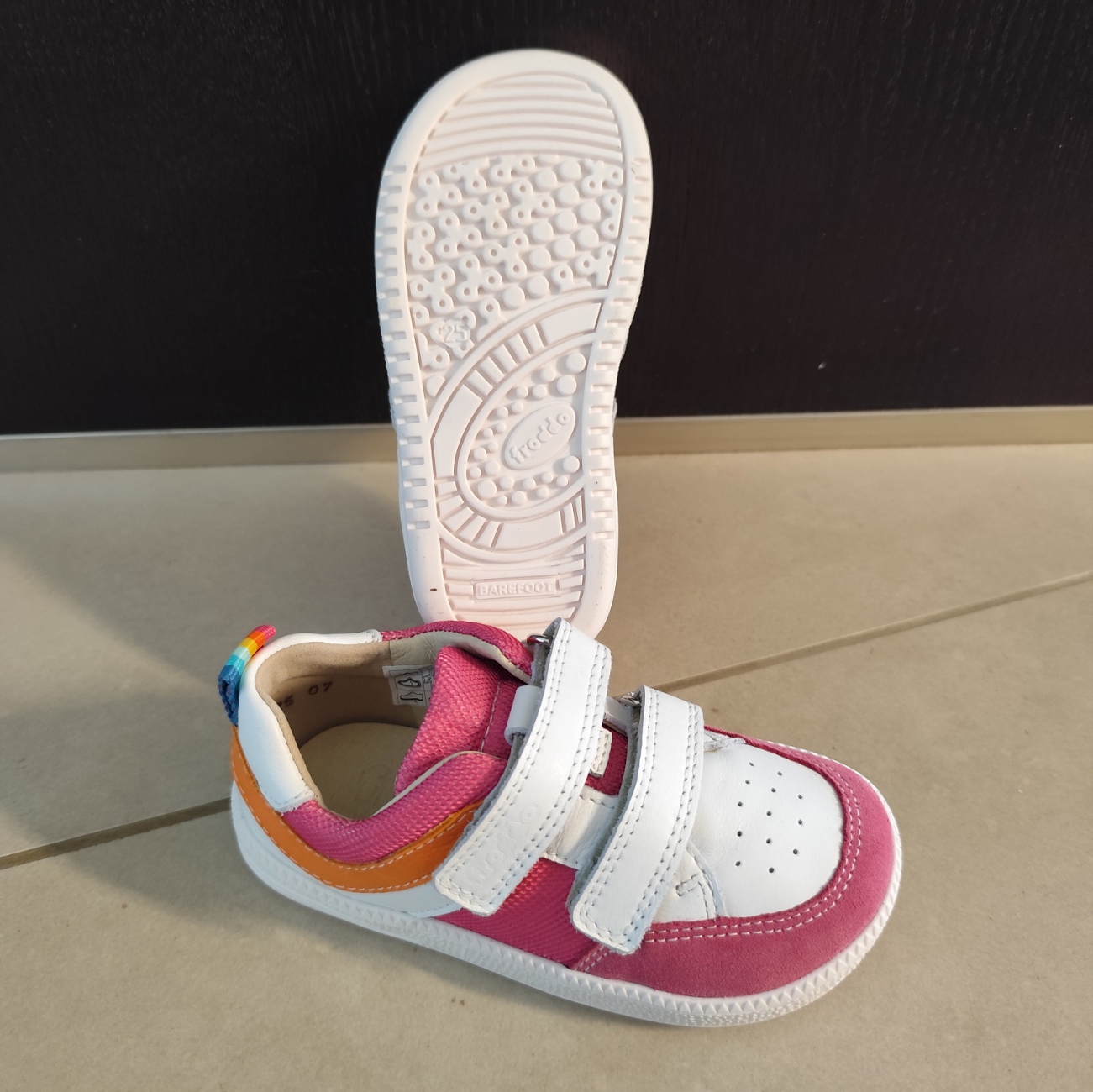 Baskets barefoot enfant Froddo Loop G3130282-7 rose sur la boutique Liberty Pieds-5