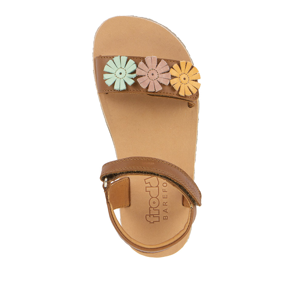 Sandales enfants Froddo barefoot Flexy Flowers G3150289-3 cognac sur la boutique Liberty Pieds (7)
