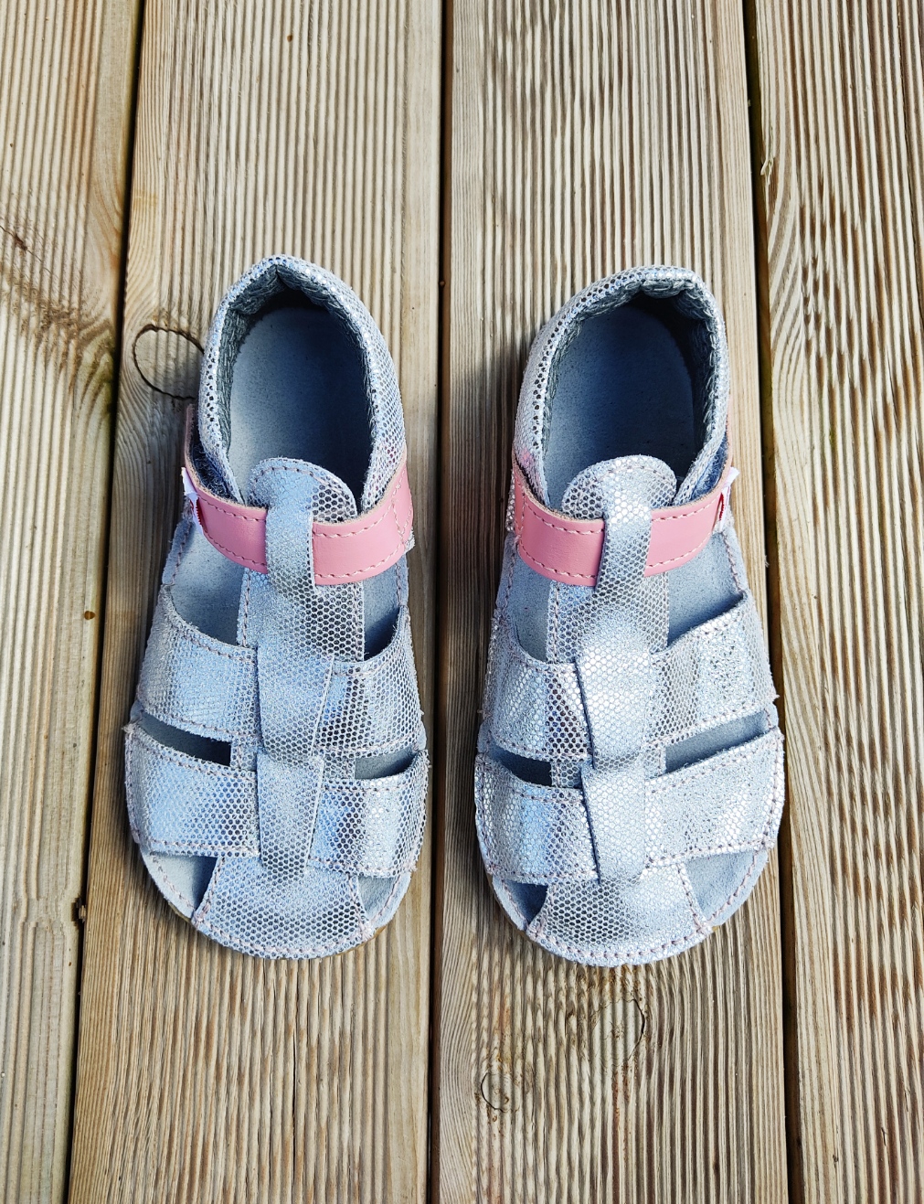 sandales EF barefoot argenté sur la boutique liberty pieds (5)
