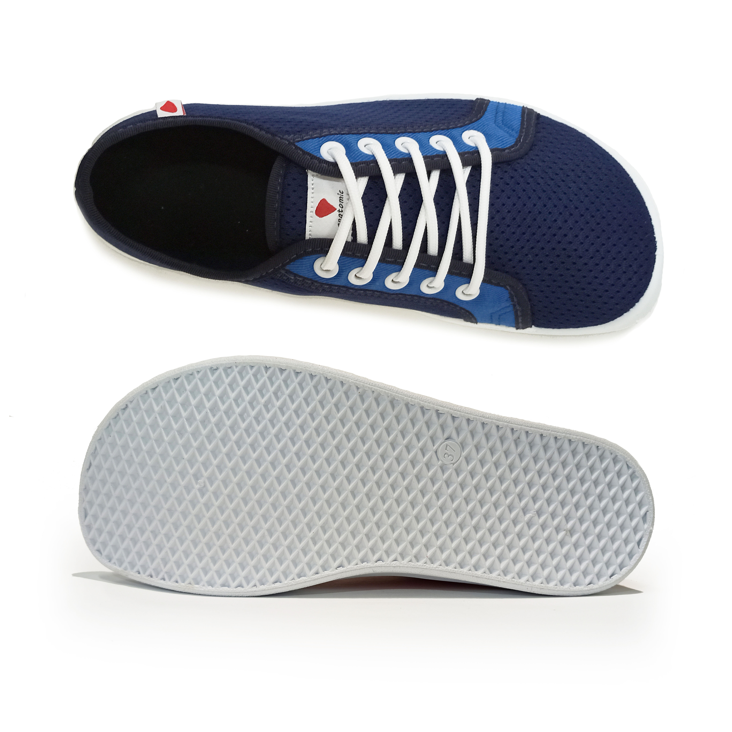 baskets ALL IN bicolore bleues AM12 dessus dessous sur la boutique Liberty Pieds