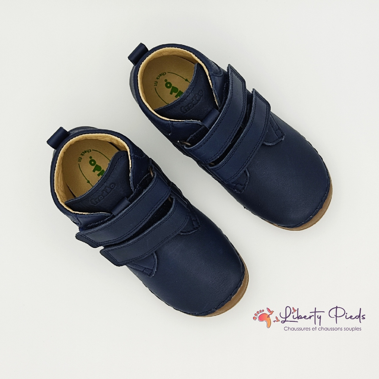 chaussures en cuir froddo paix velcro dark blue sur la boutique liberty pieds (12)