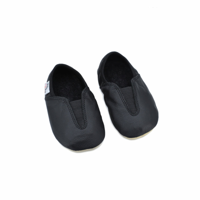 chaussons barefoot enfant en cuir HIP HOP noir sur la boutique Liberty Pieds