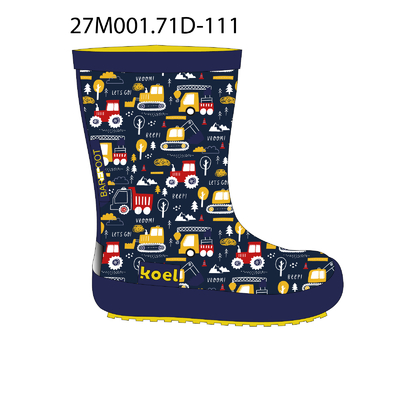 botte de pluie Koel wellie barefoot tractor blue V2 sur la boutique liberty pieds
