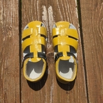 sandales ef barefoot jaune sur le boutique liberty pieds-7