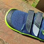 Baskets en mesh de la marque Beda barefoot, blue lime, sur la boutique Liberty Pieds-21