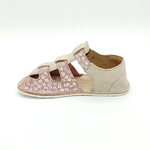 sandales barefoot Ok bare MAYA beige et rose à fleurs scintillantes sur la boutique Liberty Pieds-5