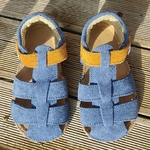 sandales EF barefoot bleu jean -marron chez liberty pieds-1
