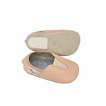 chaussons barefoot enfant en cuir HIP HOP beige sur la boutique Liberty Pieds-2