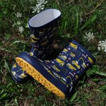 botte de pluie Koel wellie barefoot tractor blue sur la boutique liberty pieds-1