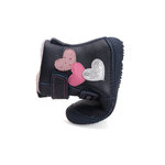 bottes barefoot fourrées DD step W063-42152 Royal Blue coeurs sur la boutique Liberty Pieds (1)