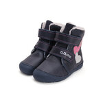 bottes barefoot fourrées DD step W063-42152 Royal Blue coeurs sur la boutique Liberty Pieds (7)