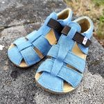 sandales EF barefoot bleu denim sur la boutique Liberty Pieds