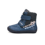 Chaussures fourrées enfant DD Step barefoot W063-52415 Bermuda Blue Croco sur la boutique Liberty Pieds (1)