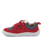 Basket cuir et textile Froddo barefoot base G3130271-18 rouge sur la boutique Liberty Pieds (3)