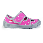 Sandales Anatomic enfants rose à pois et semelle grise sur la boutique Liberty Pieds