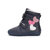 bottes barefoot fourrées DD step W063-42152 Royal Blue coeurs sur la boutique Liberty Pieds (2)