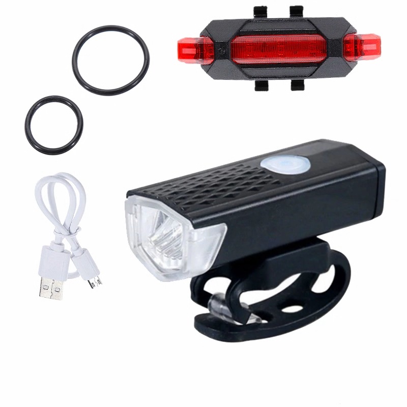 Lampe LED de Vélo, Lumière Vélo Rechargeable Avant et Arrière, Kit