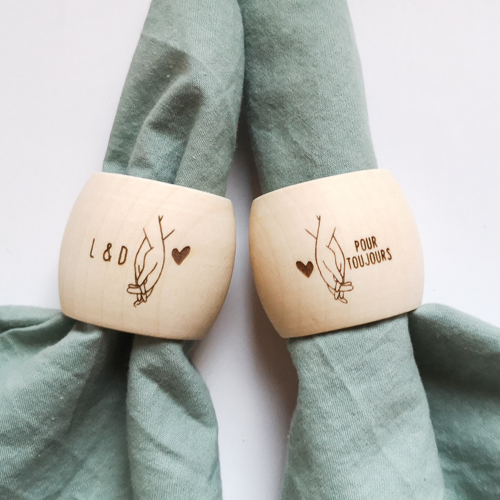 rond de serviette couple