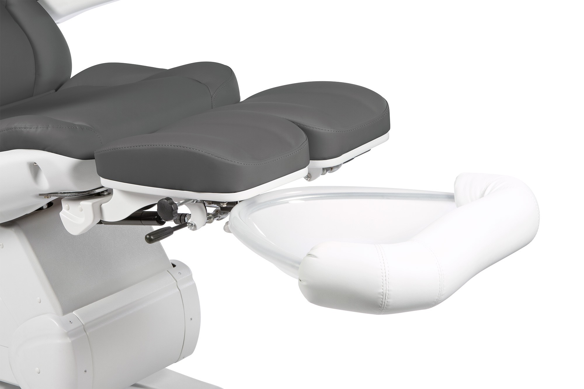 Fauteuil de podologie haut de gamme, gris clair, 3 moteurs, SADIRA