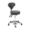 Tabouret avec dossier ergonomique, 2 leviers hydrauliques et commande-pied, ORION ADAPT Gris