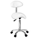 Tabouret selle de cheval avec dossier, ORGANIC+ Blanc