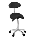 Tabouret selle de cheval avec dossier, ORGANIC+ Black