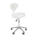 Tabouret avec dossier ergonomique, OPY Blanc