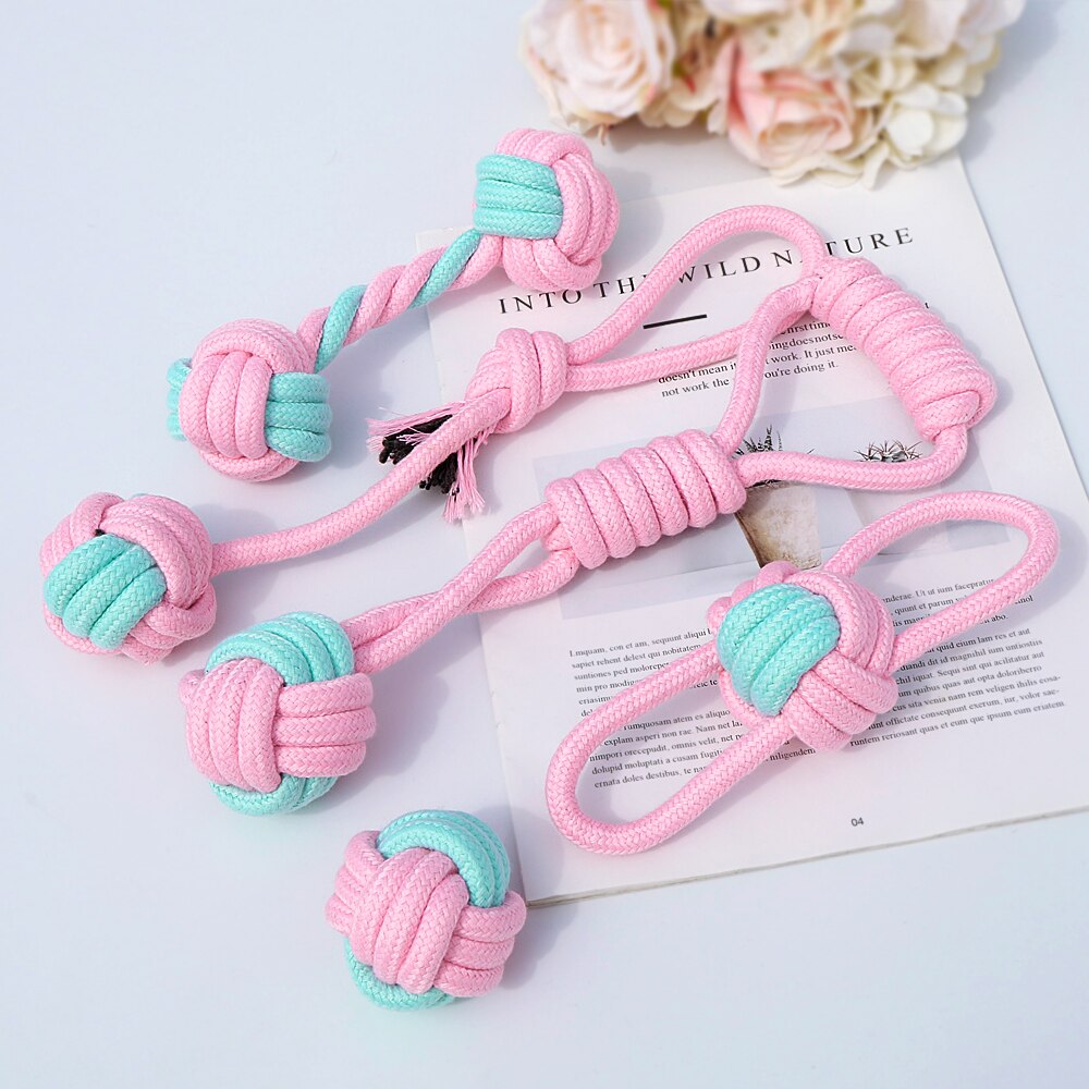 Coton-chien-corde-jouet-noeud-chiot-m-cher-jouets-de-dentition-nettoyage-des-dents-animal-balle
