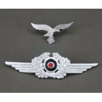 Paires d'Insignes Luftwaffe casquette Officier Adler ALU WW2 REPRO