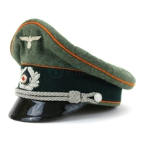 Casquette d'officier Feldgendarmerie Wehrmacht Heer Schirmmütze REPRO