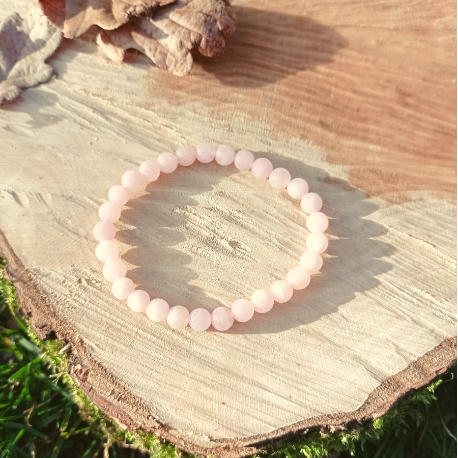 Bracelet quartz rose dépoli