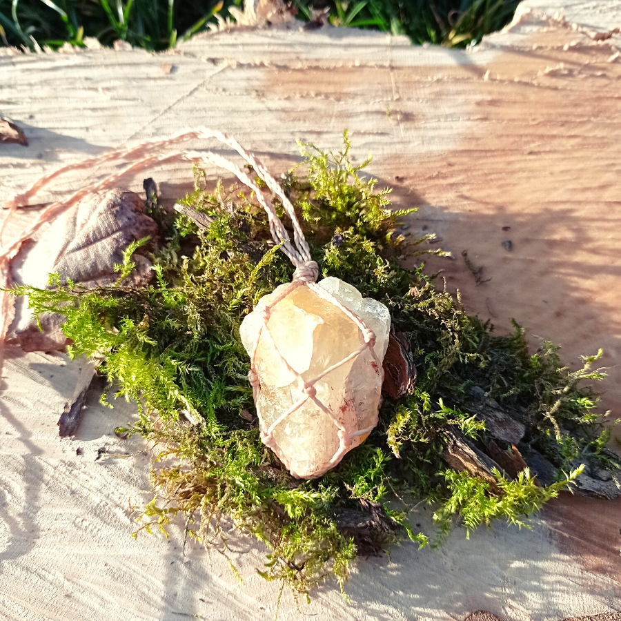 Collier en citrine chauffée brute
