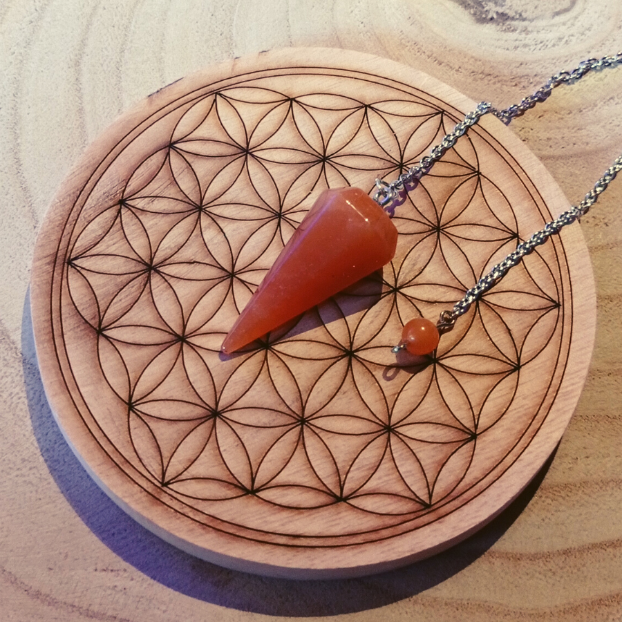 Pendule cône en aventurine orange