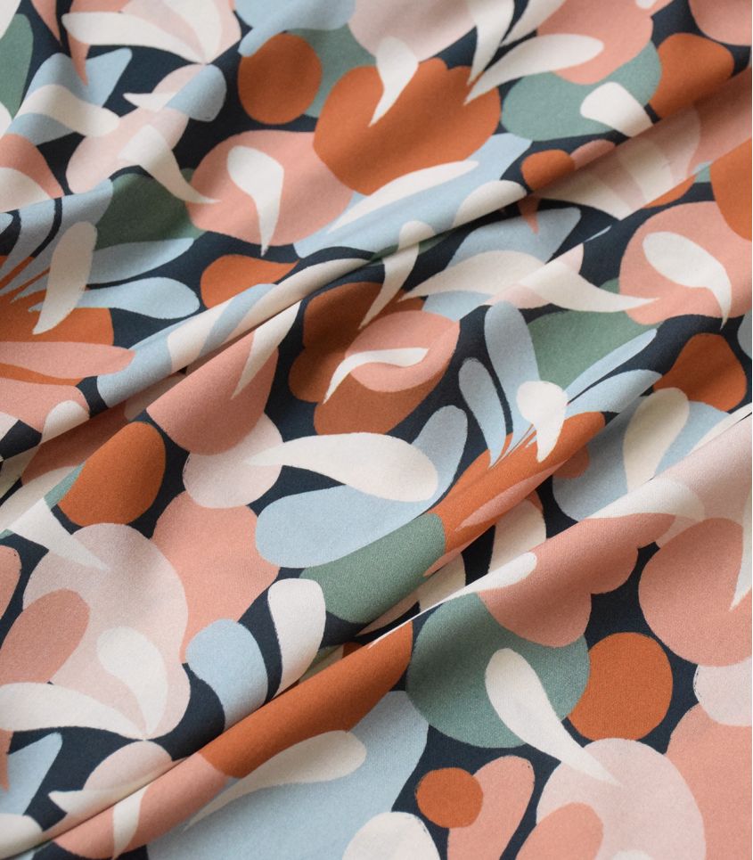 Tissu Viscose - Sonora Flowers Carbon - Cousette