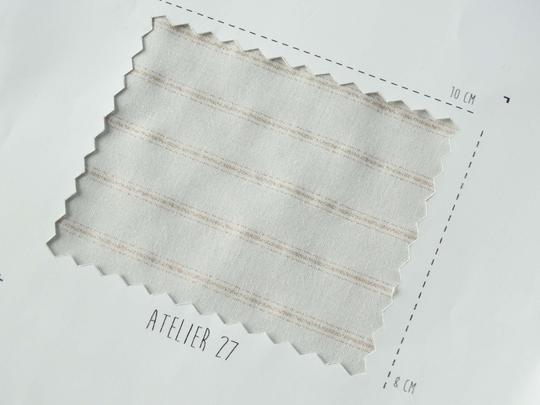 Tissu Toile de Coton - Marie - Ivoire et Lurex Rose Cuivré - Atelier 27