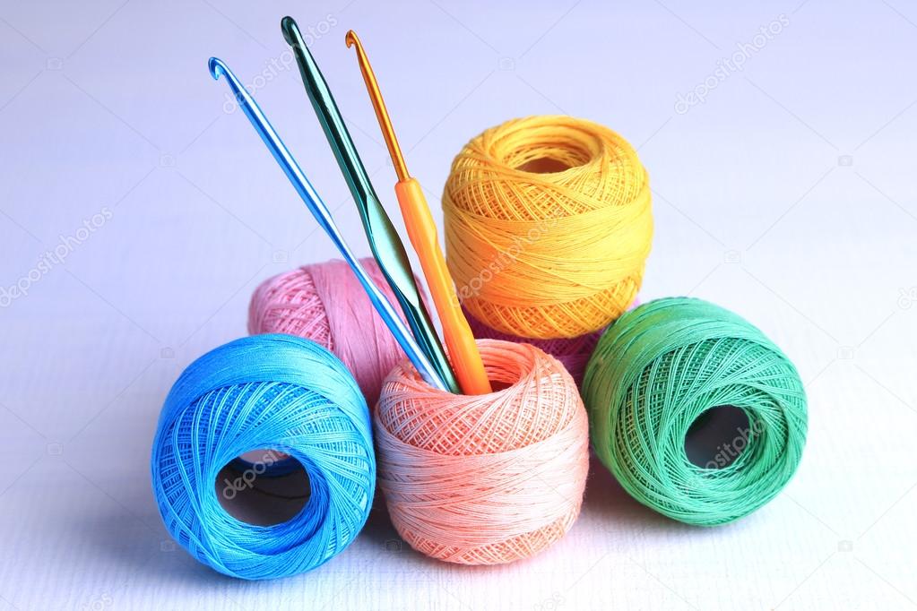 depositphotos 49204047 stock photo colorful clews and crochet hooks