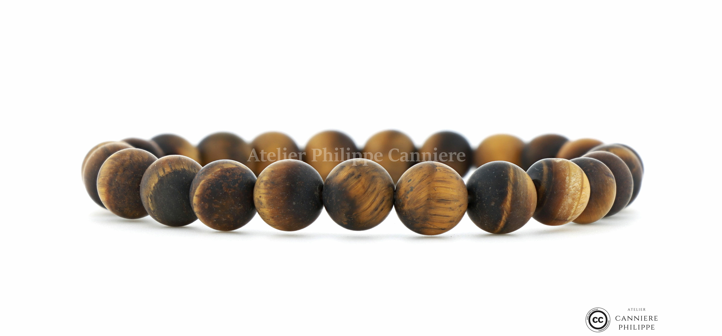 Bracelet Oeil de Tigre Mat Perle 8mm