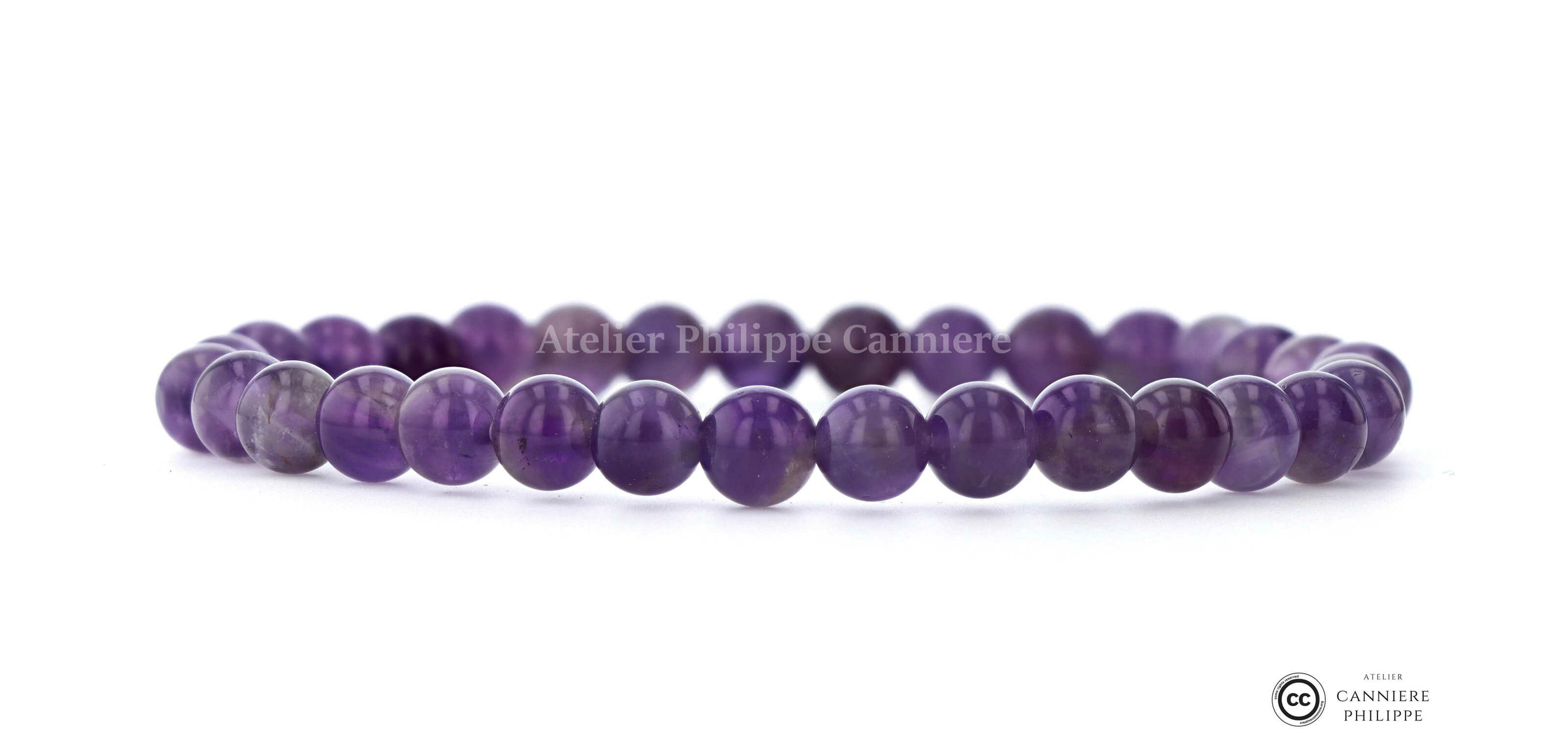 Bracelet Améthyste Perle 6mm